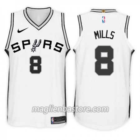 Maglia NBA San Antonio Spurs Patty Mills 8 Nike 2017-18 Bianco Swingman - Uomo